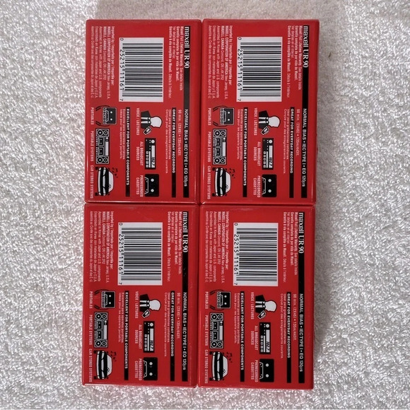 Vintage 90s Maxell UR90 Blank Audio Cassette Tapes  x4 - Picture 10 of 11